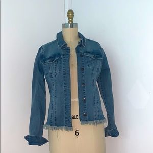 Jean Jacket with bottom fringe